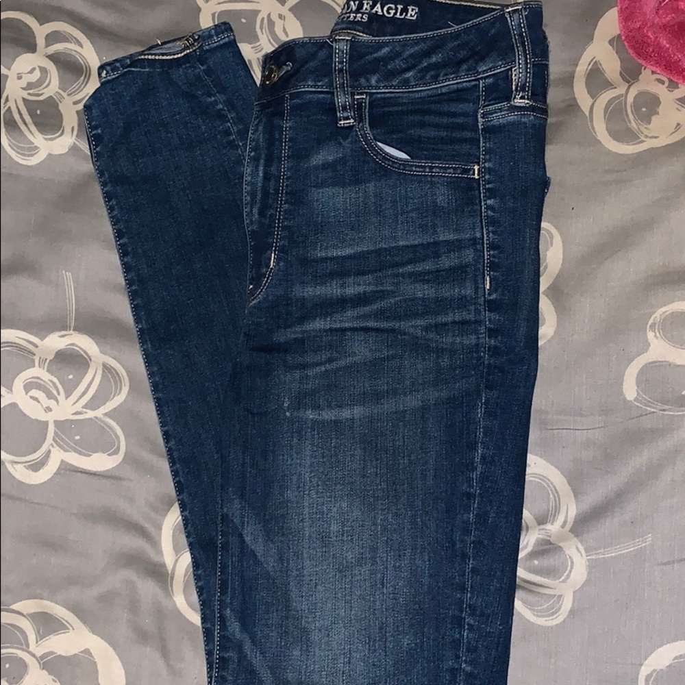 dark wash ae high rise jeggings